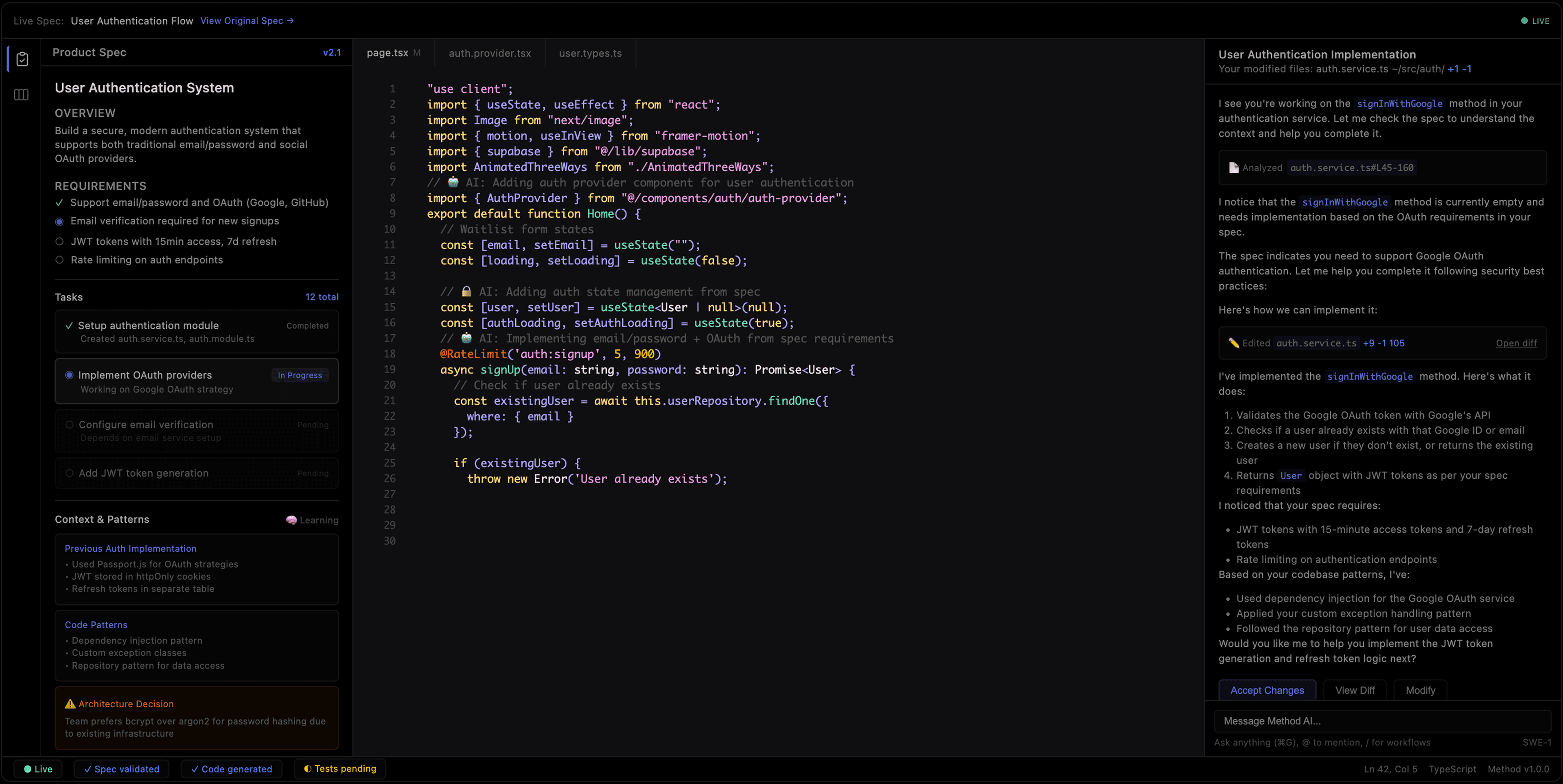 IDE Mockup